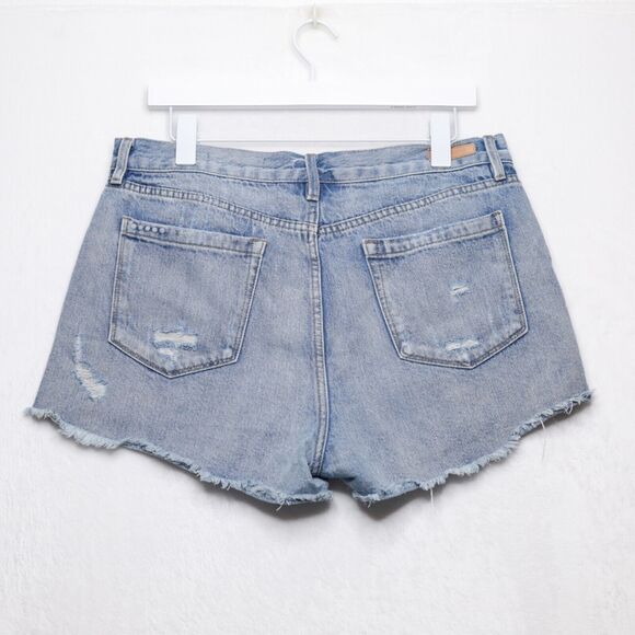 BLANKNYC Distressed High Rise Cutoff Shorts Denim Button Fly Light Wash Sz 30 - Picture 4 of 8